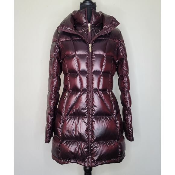 CALVIN KLEIN Double Zip Hooded Premium Down Packable Puffer Coat Women's sz M - Picture 1 of 16